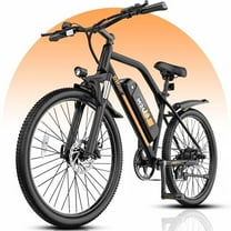 M2601 26" Electric Bike for Adults, 750W Peak Motor 48V Removable Battery Ebike, 7-Speed, Shock Absorption, 35 Miles Range, 20MPH Max Speed, Dual Disc Brakes, Orange