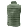 thumbnail image 3 of Mens Outdoor Quilted Vests Padded Puffy Sleeveless Jackets Zip up Stand Collar Gilet Warm Outwear Green M, 3 of 5