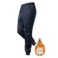 thumbnail image 2 of LpwkSSA Men's Warm Lamb Wool Pants Elastic Waist Adjustable Drawstring Three Pockets Thick Wool Lining Durable Sports Trousers Casual Wear Cold Weather Gear Blue XXL, 2 of 4