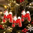 thumbnail image 6 of Santa Suit Letter Christmas Ornament, A-Z Alphabet Flat Acrylic Pendant, Personalized Initial Xmas Tree Decor, DIY Custom Name Hanging Ornament for Car Rearview Mirror, 6 of 6
