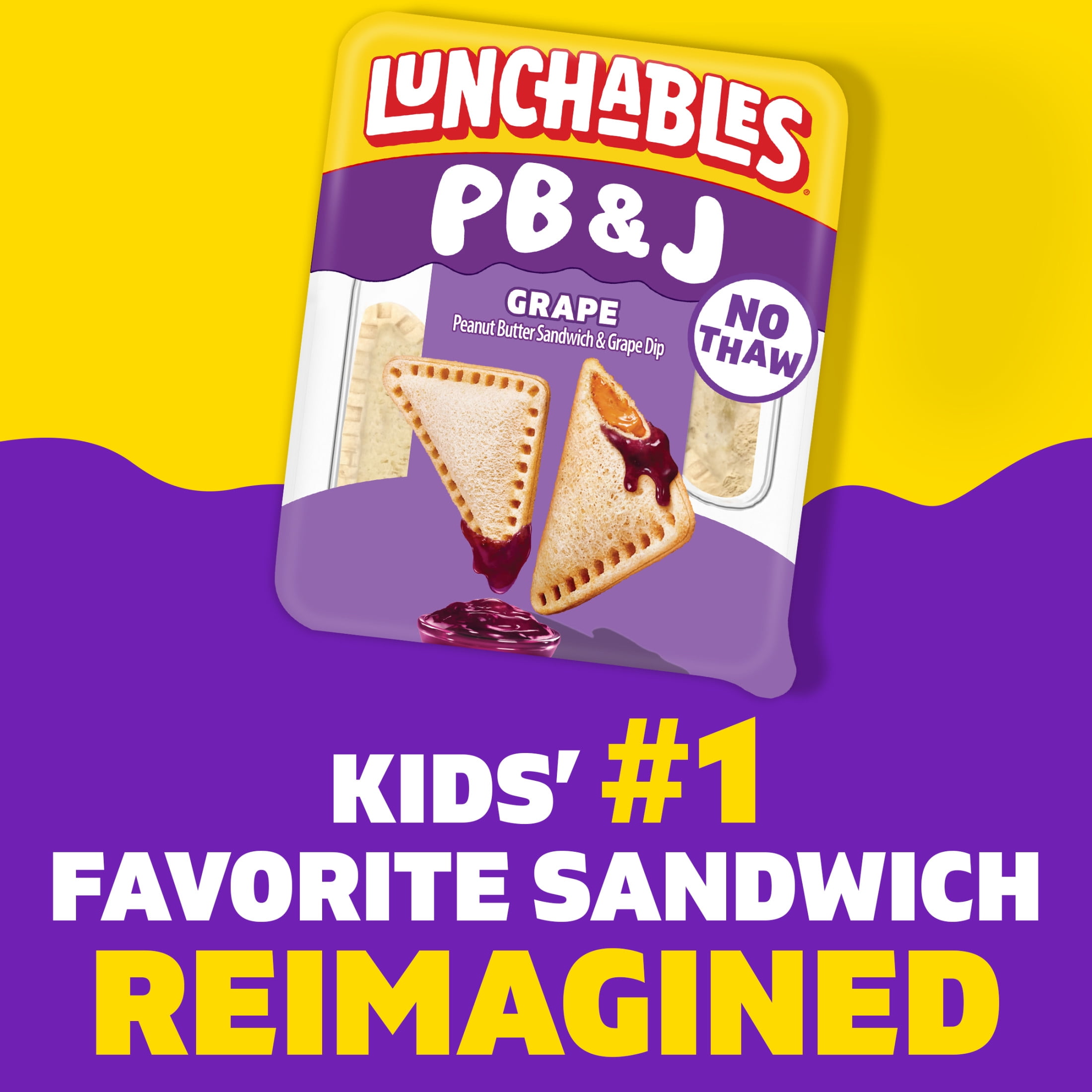 Lunchables PB&J Peanut Butter Sandwich & Grape Dip, 2.27 oz Pack