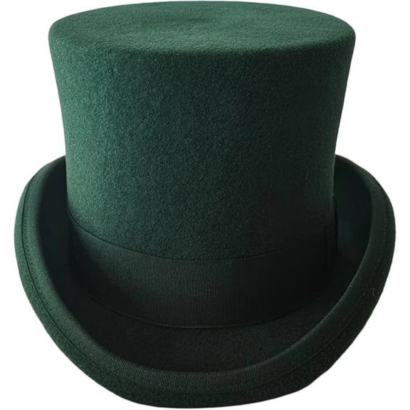 Hzzsbu Men's Stovepipe Hat Felt Magician Cap Formal Showman Party Hat Victorian Gentleman Cap
