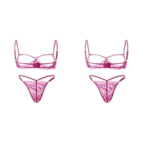 2 Pack Steel Lingerie Underwear Lace Garter Pajamas Ring Fashion Sleepwear Twin Sheets Set with Lace Briefs for Men Briefs Men Guy Briefs Push up Lace Bra Set Underwear Men Short Leg Mens Briefs