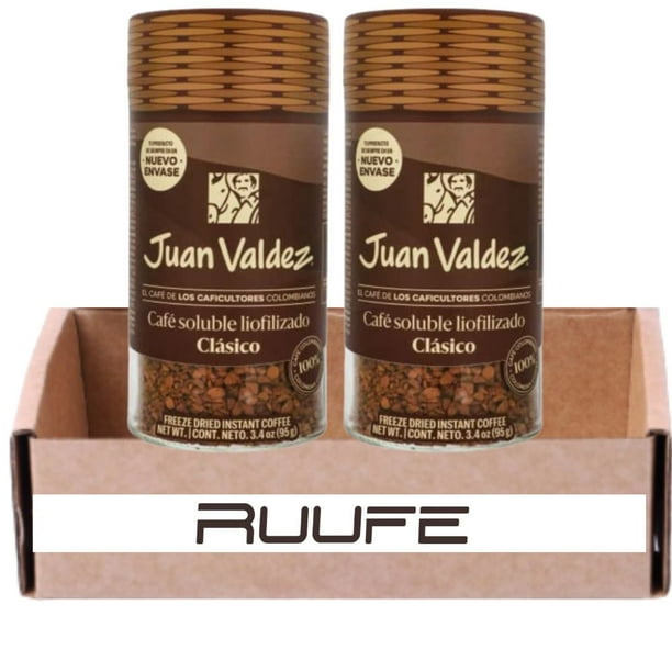 Colombian Coffee Juan Valdez (Pck of 2) Coffee Instant Freezed Dried Classic, (95gr/3.3 Oz) Cafe