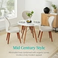 thumbnail image 5 of 35.5in Round Dining Table, Compact Mid-Century Modern Table for 2-4, Home, Kitchen, Apartment w/Beech Wood Legs, Metal Frame - White, 5 of 8