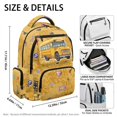 thumbnail image 5 of Chririnla Yellow School Bus Print Ultra Light Backpack for Back to School Daily Use, Lightweight Water Resistant Polyester School Bag, 5 of 10
