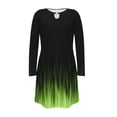 thumbnail image 3 of ICHUANYI Liquidación Vestido de manga larga para mujer con cuello redondo y estampado corto ICHUANYI WER202308257612, 3 of 4