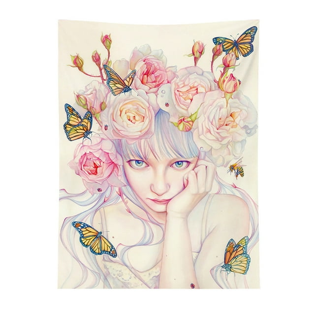 Tapicería de pared con diseño de flores y belleza, 150 x 130 cm, microtela