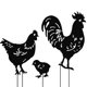 thumbnail image 3 of Decoración de jardín, adorno de silueta de pollo, patio trasero, césped, patio, silueta de Metal, Decoración 3 Piezas kenally HA004257-00, 3 of 6