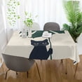 thumbnail image 3 of Yayeee Tablecloths 54" x 54" Rectangle Wrinkle Resistant Party Table Cover, Black Cat Plants, 3 of 8