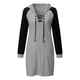 thumbnail image 4 of Mini vestido ajustado de manga larga calado de retazos con capucha para mujer Fridja  NMB1794, 4 of 7