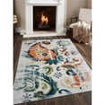 thumbnail image 1 of 4 x 6 Pi. Machine Tissé Heatset Polypropylène Rectangle Floral Zone Tapis&44; Ivoire, 1 of 1