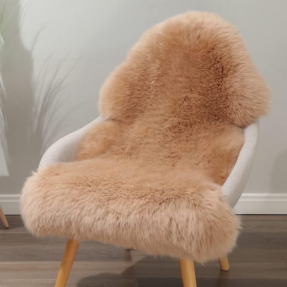 SHMAMT Genuine Sheepskin Area Rug Wool Rug Fur Carpet Fluffy Shaggy Fur