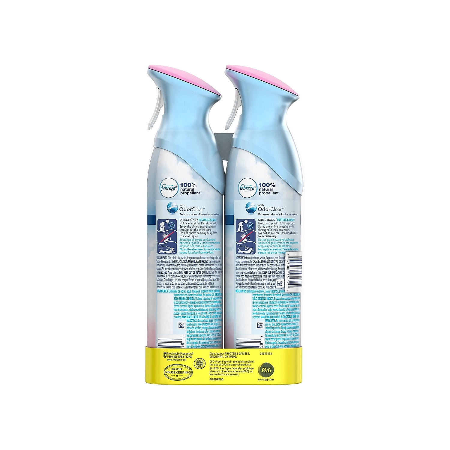 Febreze Odor-Fighting Air Freshener, with Downy Scent, April Fresh, Pack of 2, 8.8 fl oz Each