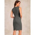 thumbnail image 3 of DARING DIVA 2Pcs Women's Long Sleeve Blazer Sleeveless Dress Suit Set S Grey, 3 of 6