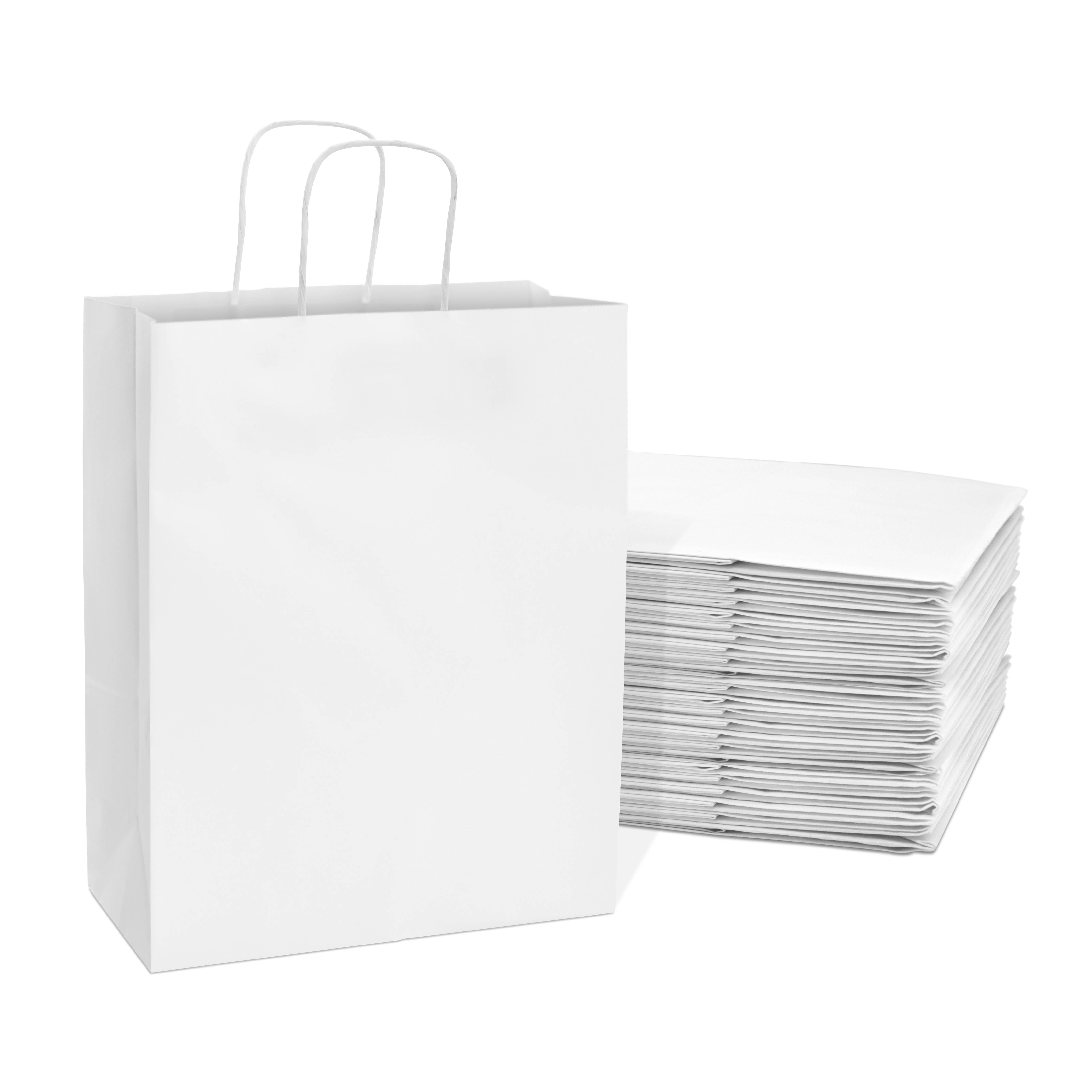 Prime Line Packaging White Gift Bags, Medium Gift Bags Bulk, Paper Bags ...