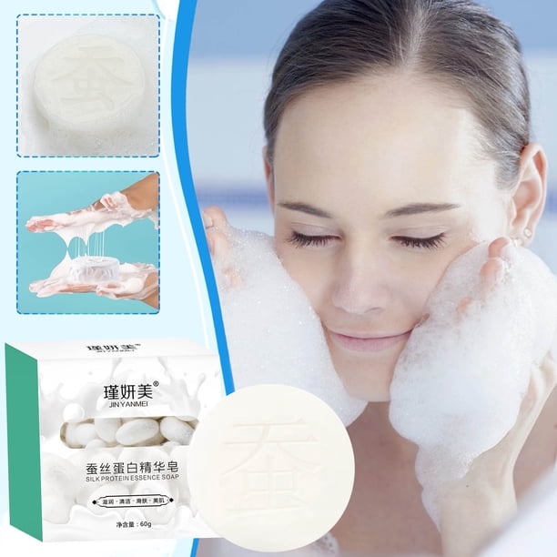 Salud y belleza, Cuidado personal, Productos para el cuidado del cabello, Jabón de seda de 60 g, Depilación, Jabón limpiador facial, Leche, Control de grasa, Aceite limpiador facial, Jabón de seda