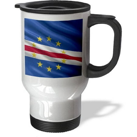 3dRose Flag of Cape Verde waving in the wind, Travel Mug, 14oz, Stainless Steel
