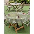 thumbnail image 3 of Outdoor Tablecloth with Umbrella Hole and Zipper, Christmas Green Round Table Cloth 60 Inch Waterproof Tablecloth, Xmas Winter Snowflakes New Year Holiday Picnic Table Cover for Patio Camping, 3 of 7