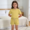 thumbnail image 3 of yillto Girls Summer Outfits 2 Piece Sets Short Sleeve Crewneck Shirts Tops and Shorts with Pockets, 3 of 6