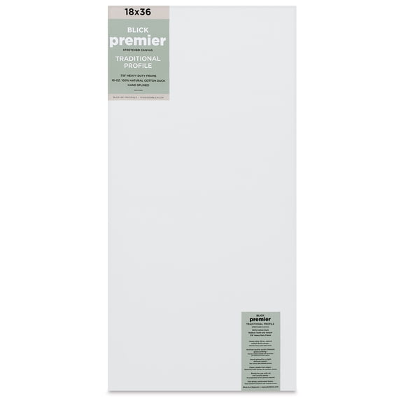 Blick Premier Stretched Cotton Canvas - Traditional Profile, Splined, 18" x 36"