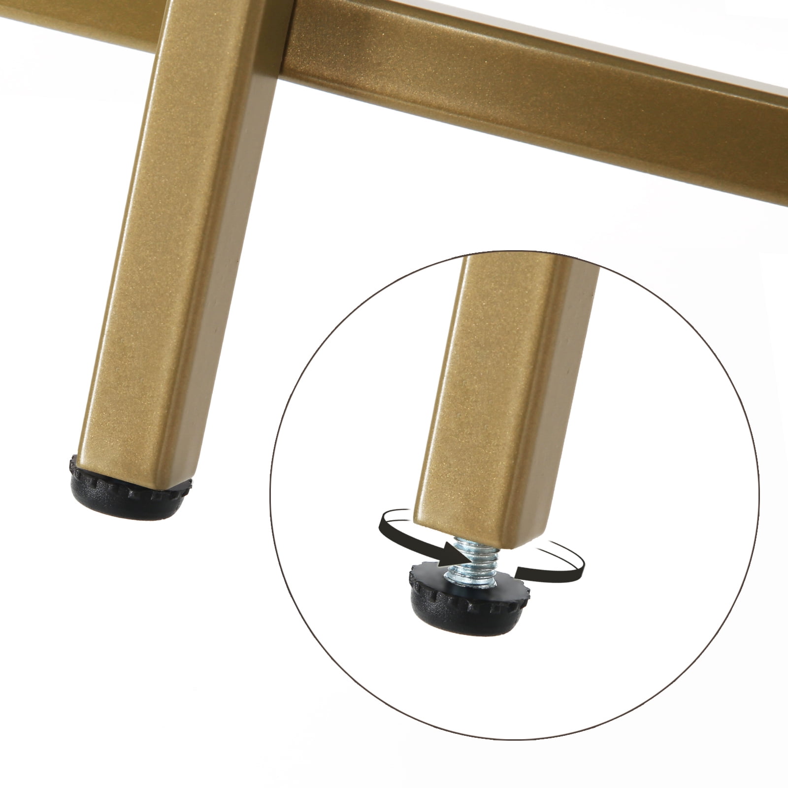 Round End Table Gold Side Table Nightstand with Metal Frame Coffee Table for Living Room Bedroom Gold