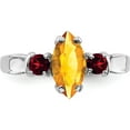 thumbnail image 5 of Sterling Silver Rhodium Citrine & Garnet Ring (Size 7) Made In Thailand qr2904ci-7, 5 of 5