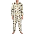thumbnail image 3 of Fuzoiu Chicken Cartoon Print Men's Long-Sleeved Pajama,Lounge Button Down Nightwear,Mens Notch Collar Pajama Set -XX-Large, 3 of 7