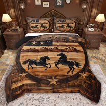 Castle Fairy Female Men Galloping Horse Twin Comforter Sets,USA Flag Bedding Set