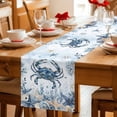thumbnail image 5 of Blue Crab Coastal Table Runner 72 Inches, Beach Starfish Nautical Coral Ombre Bed Runner Dresser Scarves Tabletop for Indoor Outdoor Parties/Ceremony/Banquet, 14" x 72", 5 of 9