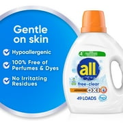 all Free Clear Liquid Laundry Detergent, Oxi, 73oz, 49 Loads
