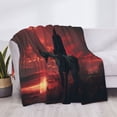 thumbnail image 4 of Throw Blanket for Couch, Lone Rider Under Red Sky Super Soft Fuzzy Comfy Warm Throw Blanket, Cuteness Lightweight Cozy Plush Flannel Blanket & Throws for Sofa and Bed All Season, 4 of 5