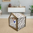 thumbnail image 3 of Cupcake Pet House, Delicious Desserts Food Yummy Chocolate Cake with Cherries Sketch, Outdoor & Indoor Portable Dog Kennel with Pillow and Cover, 5 Sizes, Muave Taupe and White, by Ambesonne, 3 of 5