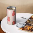thumbnail image 3 of 20oz Coffee Tumblers Strawberry Plants Fruit Light Pink Pattern Stainless Steel Vacuum Insulated Travel Tumbler Coffee Cups Mug with Lid and Straw with Cleaning Brush for Cold & Hot Drinks, 3 of 5