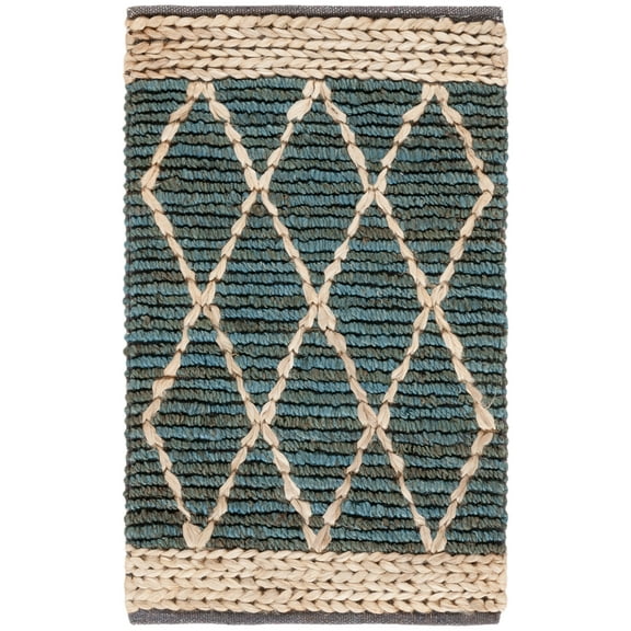 SAFAVIEH Natural Fiber Ingram Geometric Area Rug, Blue, 2' x 3'