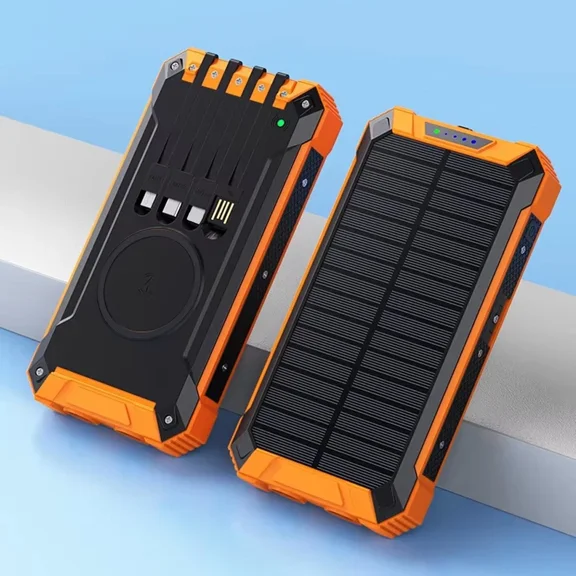 Super 10000mAh 4 USB Portable Charger Solar Power Bank Flashlight for Cell Phone