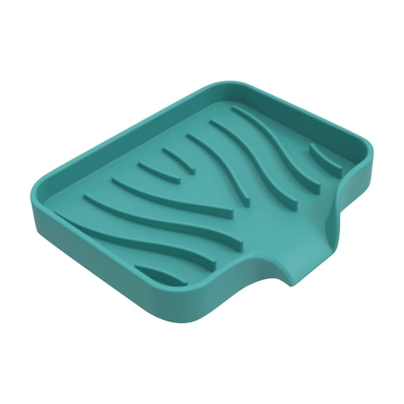 Sink Organizer Rack, Kitchen Sponge Holder and Silicone Sink Caddy, for Sponge, Brush and Soap, Green