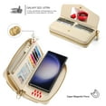 thumbnail image 2 of ELEHOLD Wallet Phone Bag with Case for Samsung Galaxy S22 Ultra Large Capacity Multi-Functional Case with Card Holders Zipper Purse Wriststrap Crossbody Shoulder Strap Handbag for Women Girls,beige, 2 of 8
