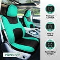 thumbnail image 2 of FH Group Universal Fit 3 Rows Flat Cloth Car Seat Covers for Auto Trucks SUV, Split Benches - 7 Seaters Mint, 2 of 9