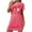Hot Pink, variant on Valentines Women's Nightgown Short Sleeve Nightdress Casual Heart Print Sleepwear Soft Crewneck Pajama Dress S-XXL