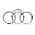 thumbnail image 4 of BERRICLE Sterling Silver 3-Stone Wedding Engagement Rings 1.25 Carat Round Cut Cubic Zirconia CZ Ring Set for Women, Rhodium Plated Size 9.5, 4 of 14