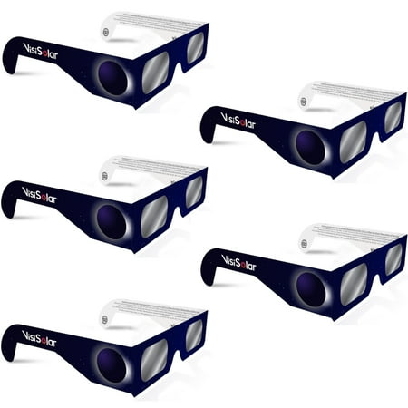 VisiSolar Solar Eclipse Glasses Made in USA (Pack of 5) CE ISO Certified NASA Approved Glasses