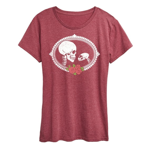 Instant Message - Human And Cat Skull - Women's Short Sleeve Graphic T-Shirt