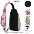 thumbnail image 3 of Sling Backpack,Pink Christmas Red Truck and Snowman Pattern Crossbody Bag with Water Bottle Holder,Waterproof Sling Bag for Men/Women with Chest Phone Holder for Hiking,Travel, 3 of 6