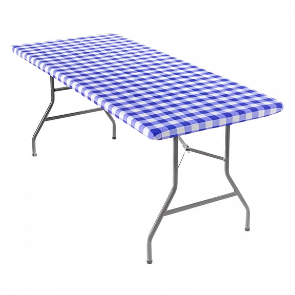 AUQ 2026 New Rectangle Table Cloth,Elastic Fitted Tablecloth with Flannel Backing,Waterproof Plastic Table Cover Fits 6 Foot Folding Tables for Camping,Indoor and Outdoor (30 X 48 Inches)