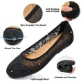 thumbnail image 3 of Ecetana Women's Ballet Flats Round Toe Floral Lace Flats with Elastic Strap Casual Dressy Shoes, 3 of 6