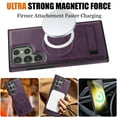 thumbnail image 4 of Dteck Magnetic Leather Case for Samsung Galaxy S24,Shockproof TPU Bumper Compatible with Mag-safe Adjustable Kickstand Back Protective Cover for Galaxy S24,Darkpurple, 4 of 8