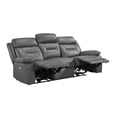 thumbnail image 4 of Conia Power Double Recliner Sofa-Dark Gray Leather-USB-87 Inch, 4 of 6