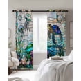 thumbnail image 3 of Vintage Window Grille Blackout Curtains for Bedroom Living Room, Coral Turtle Underwater World 84 In Long Thermal Insulated Room Darkening Drapes Grommet Window Treatments, 52 x 84 In, 3 of 9