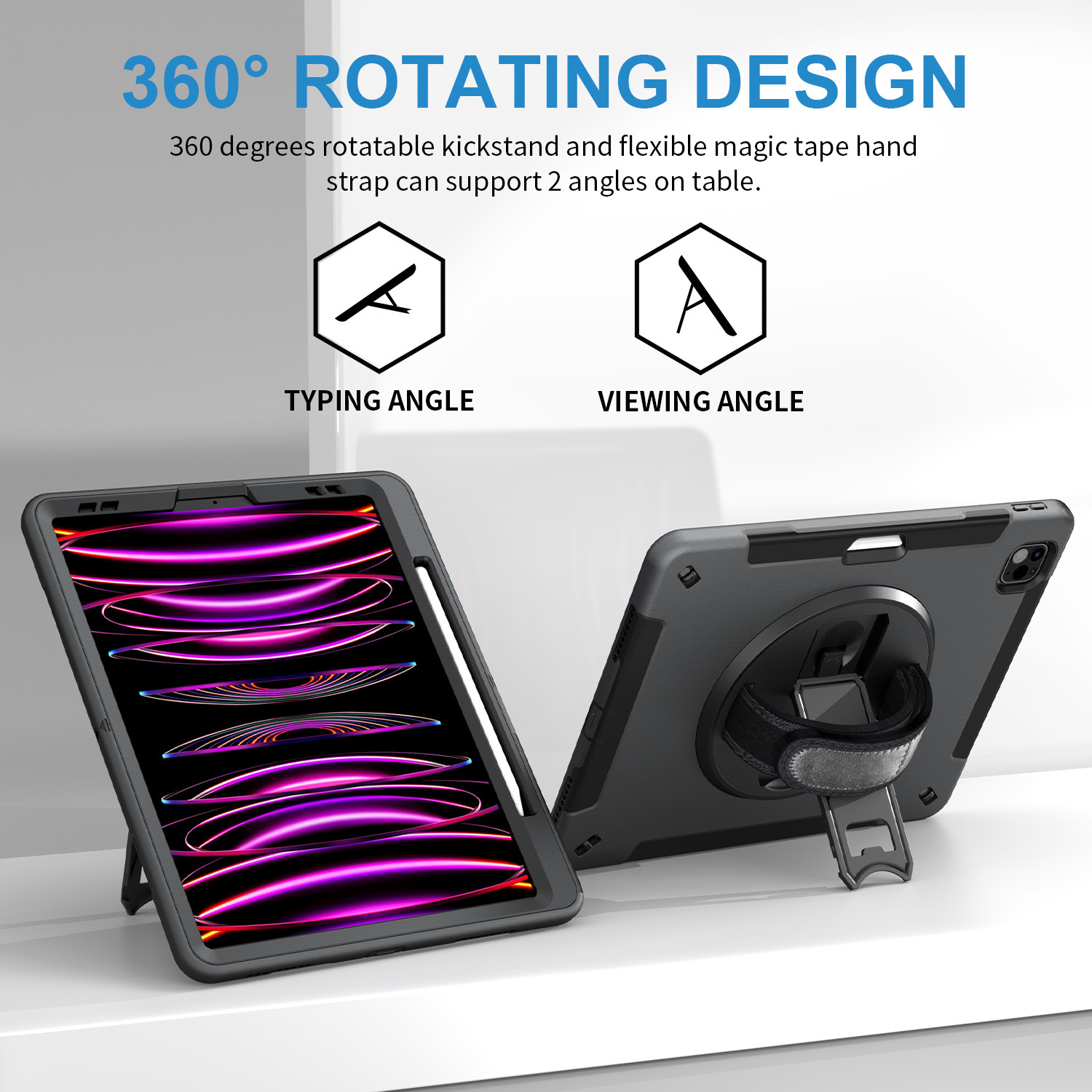 ZOLOHONI Case for Apple iPad Pro 12.9 inch 6th 5th 4th 3rd Gen & iPad Air 13 inch (M3/M2) Heavy Duty Rugged Shockproof Cover